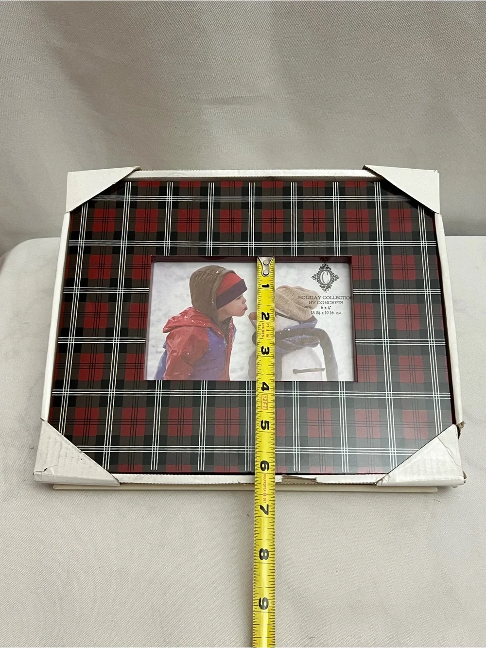 Concepts Holiday Collection Red Black Plaid 6x4 Christmas Picture Frame NIB